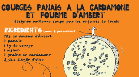 Recette de courges panais à la cardamone et fourme d'Ambert