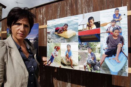 Nicole Bonnefoy a capté l'expression des enfants de Micronésie. Photo : M. Bouzzit